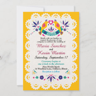 Helle und farbenfrohe Fiesta Spanische Hochzeit Einladung