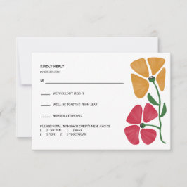 Helle und farbenfrohe Hochzeit im Jugendstil RSVP Karte