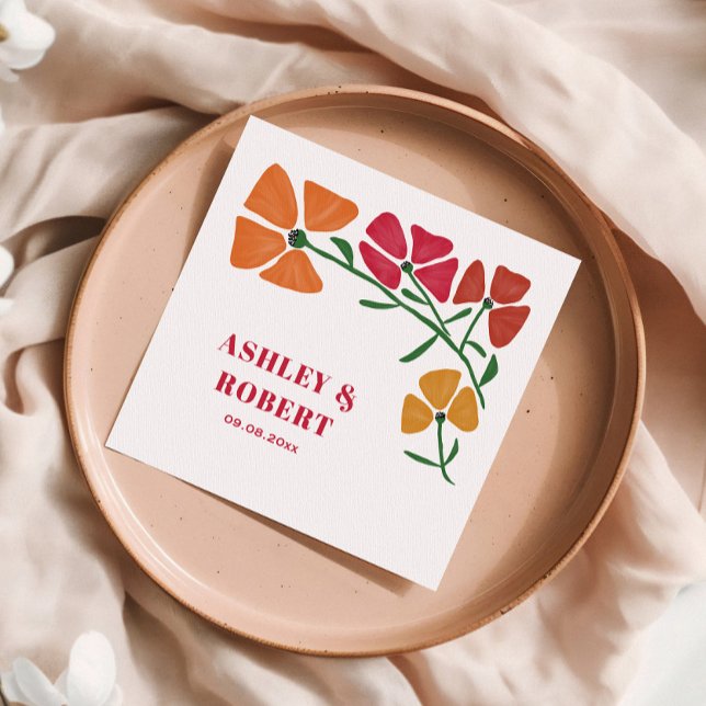 Helle und farbenfrohe Hochzeitsempfehlung im Jugen Serviette (Von Creator hochgeladen)