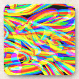 Helle und farbenfrohe Neonmuster Art Getränkeuntersetzer