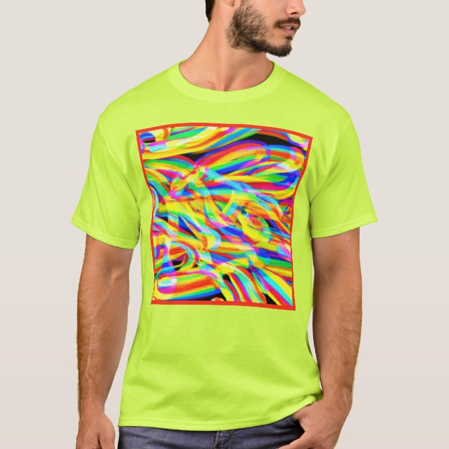 Helle und farbenfrohe Neonmuster Art T-Shirt (Vorderseite)