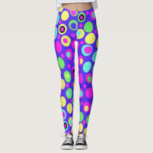 Helle und farbenfrohe Polka Dot Leggings