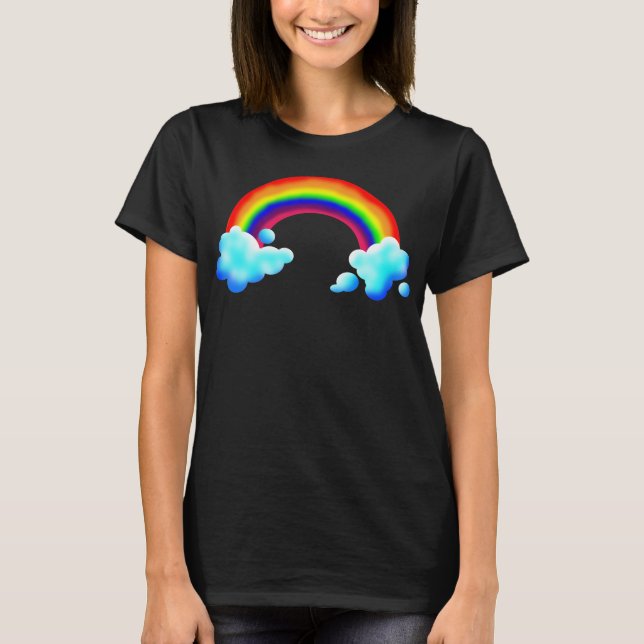 Helle und farbenfrohe Regenbogen T-Shirt (Vorderseite)