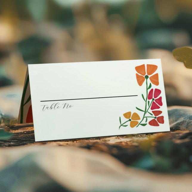 Helle und farbenfrohe Rosa- und Orangefarbene Hoch Platzkarte (Von Creator hochgeladen)