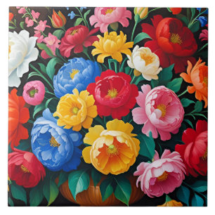 Helle und farbenfrohe Rosen Fliese