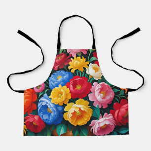 Helle und farbenfrohe Rosen Schürze
