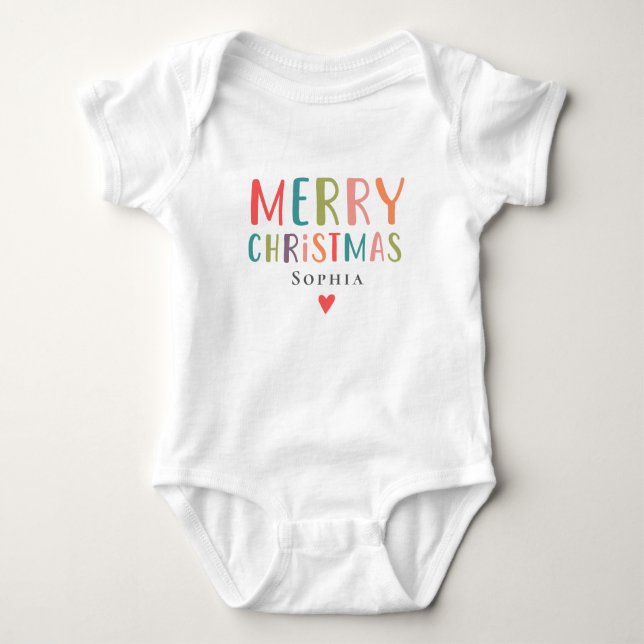 Helle und farbenfrohe Weihnachtslieder Baby Strampler (Vorderseite)