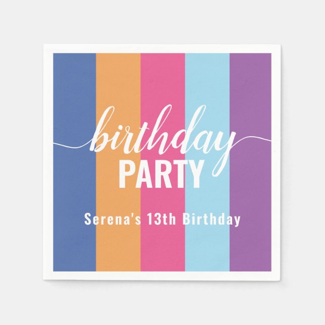 Helle und feine Farbschau Geburtstag Serviette (Vorderseite)