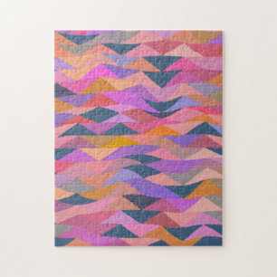 Helle und fette Abstrakte Dreiecke in lebhafter Fa Puzzle