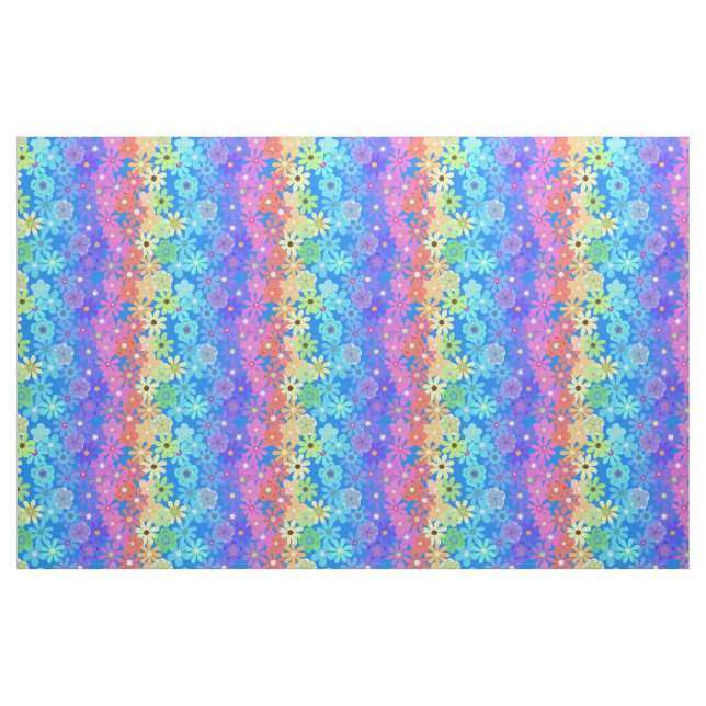 Helle und fette Rainbow-Hippie-Blume Stoff (Yard (91,4 cm))