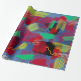 Helle und fröhliche Abstrakte digitale Kunst Geschenkpapier