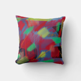 Helle und fröhliche Abstrakte digitale Kunst Kissen