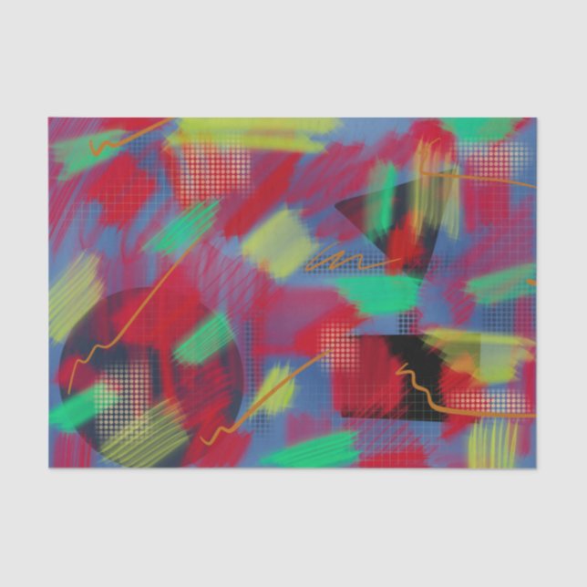 Helle und fröhliche Abstrakte digitale Kunst Seidenpapier (Vorderseite)