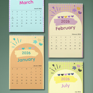 Helle und fröhliche Ästhetik-Kalender Kalender