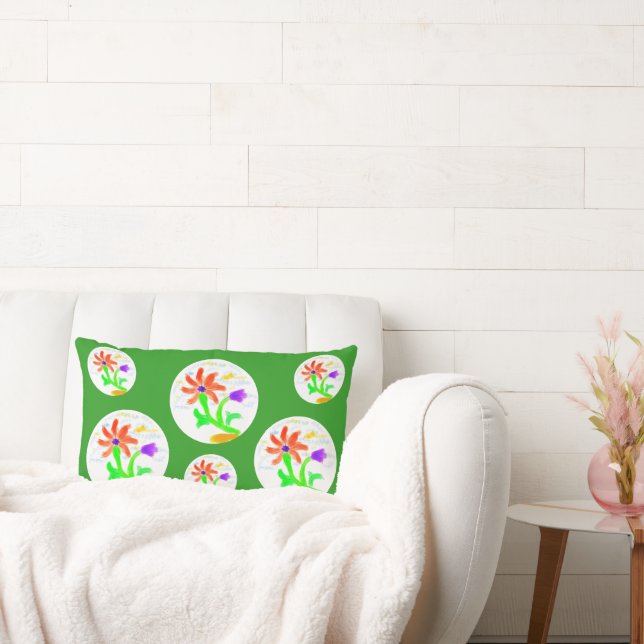 Helle und fröhliche Blume - 2 Hintergrund - Lendenkissen (Liege)