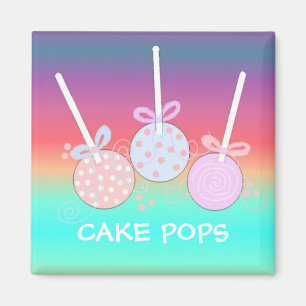 Helle und fröhliche Cake Pops Magnet