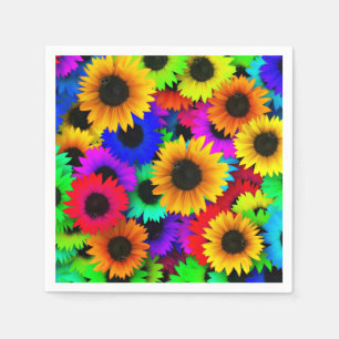 Helle und fröhliche Sonnenblumen Serviette
