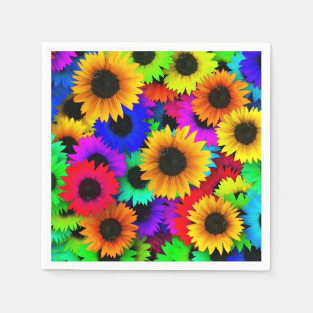 Helle und fröhliche Sonnenblumen Serviette (Vorderseite)