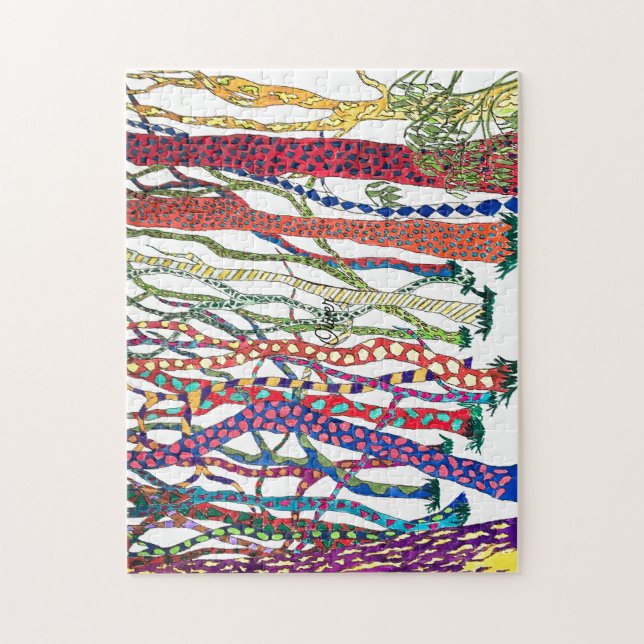 helle und fröhliche Waldwasserfarbe Puzzle (Vertikal)