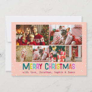 Helle und fröhliche Weihnachtsfamilie 6 Foto Feiertagskarte