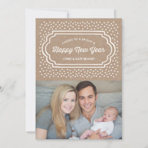 Helle und glückliche neue Jahre Fotokarte Feiertagskarte