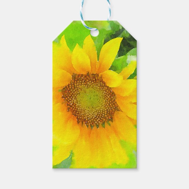 Helle und heitere Gelbblüte Geschenkanhänger (Vorderseite)