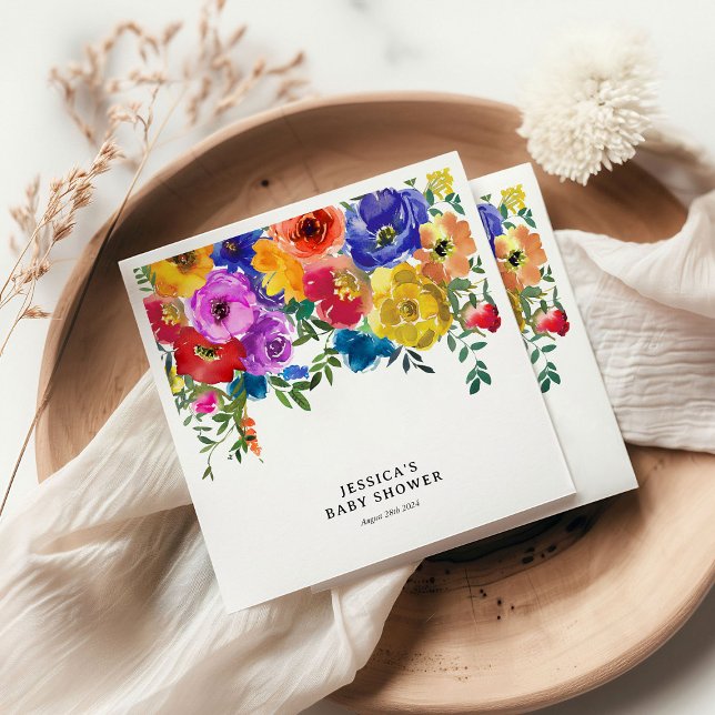 Helle und kühne Floral Baby Dusche Serviette (Von Creator hochgeladen)