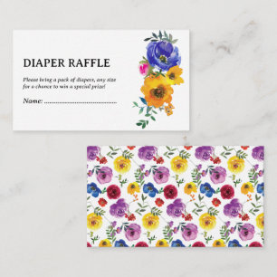 Helle und kühne florale Windel-Raffle Begleitkarte