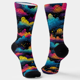 Helle und kühne Himmelsgalaxie-Wolken Socken