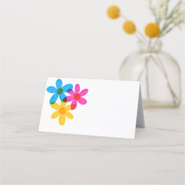 Helle und kühne Hippie-Blume Frühjahrssehen Platzkarte