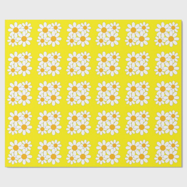Helle und kühne Margerite Geschenkpapier (Flach)