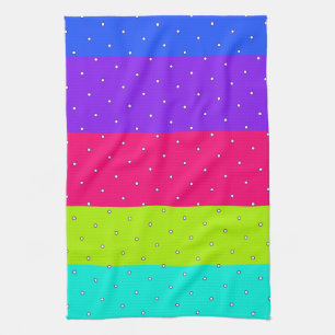 Helle und lustige Streifen und Polka-Punkte Geschirrtuch