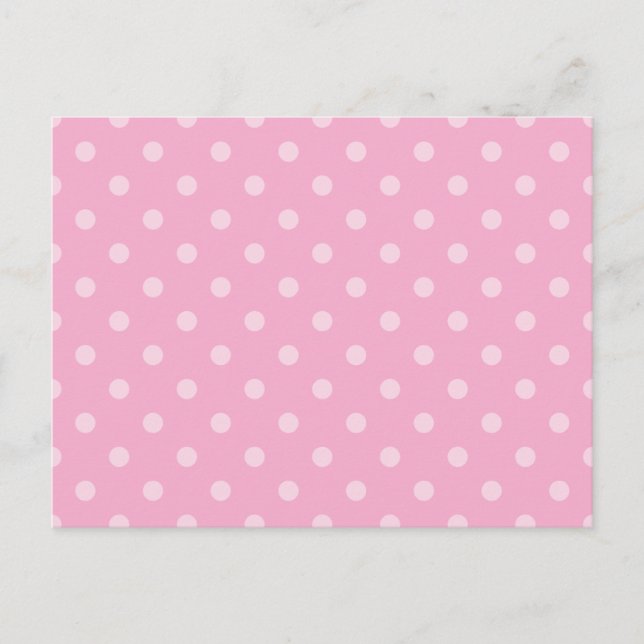 Helle und pastellrosa Polka-Punkte Postkarte (Vorderseite)