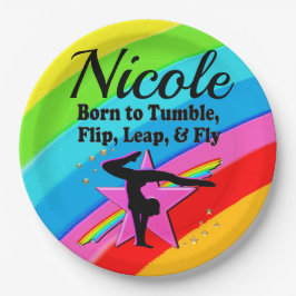 HELLE UND SCHÖNE GYMNAST-MÄDCHEN-DESIGN PAPPTELLER