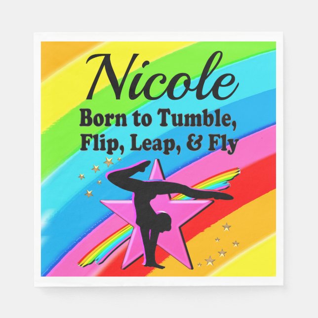 HELLE UND SCHÖNE GYMNAST-MÄDCHEN-DESIGN SERVIETTE (Vorderseite)