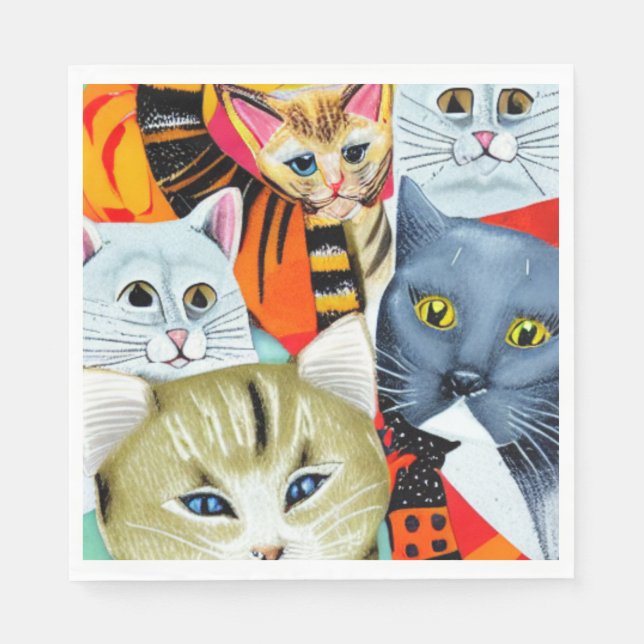 Helle und schöne Katzen Serviette (Vorderseite)
