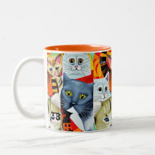 Helle und schöne Katzen Zweifarbige Tasse