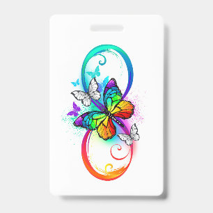 Helle Unendlichkeit mit Regenbogen-Schmetterling Ausweis