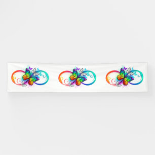 Helle Unendlichkeit mit Regenbogen-Schmetterling Banner
