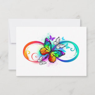 Helle Unendlichkeit mit Regenbogen-Schmetterling Dankeskarte