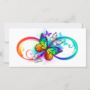 Helle Unendlichkeit mit Regenbogen-Schmetterling Dankeskarte