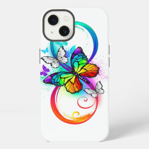Helle Unendlichkeit mit Regenbogen-Schmetterling iPhone 13 Hülle