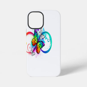 Helle Unendlichkeit mit Regenbogen-Schmetterling iPhone 12 Mini Hülle