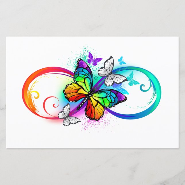 Helle Unendlichkeit mit Regenbogenschmetterling (Vorderseite)