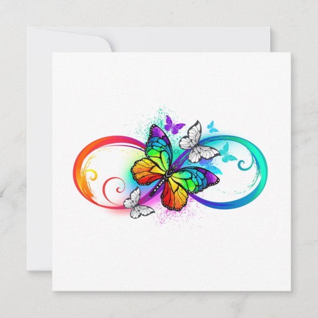 Helle Unendlichkeit mit Regenbogenschmetterling (Vorderseite)