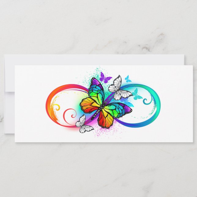 Helle Unendlichkeit mit Regenbogenschmetterling (Vorderseite)
