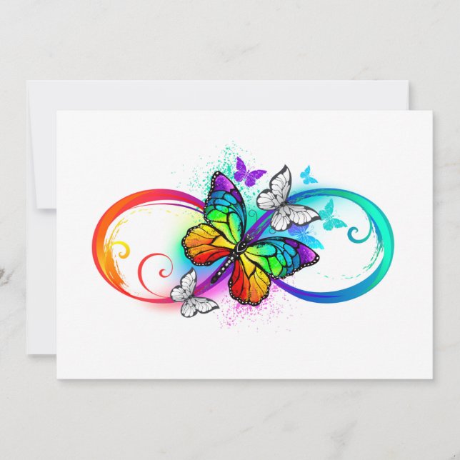 Helle Unendlichkeit mit Regenbogenschmetterling (Vorderseite)