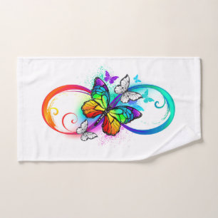Helle Unendlichkeit mit Regenbogenschmetterling Badhandtuch Set