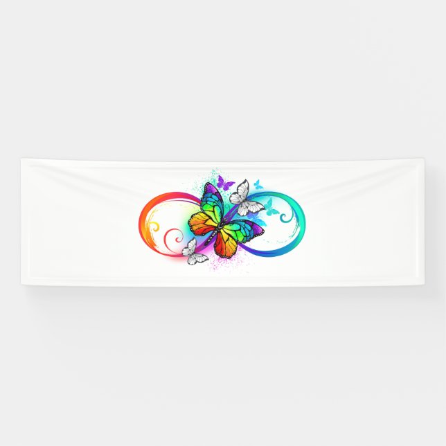 Helle Unendlichkeit mit Regenbogenschmetterling Banner (Horizontal)