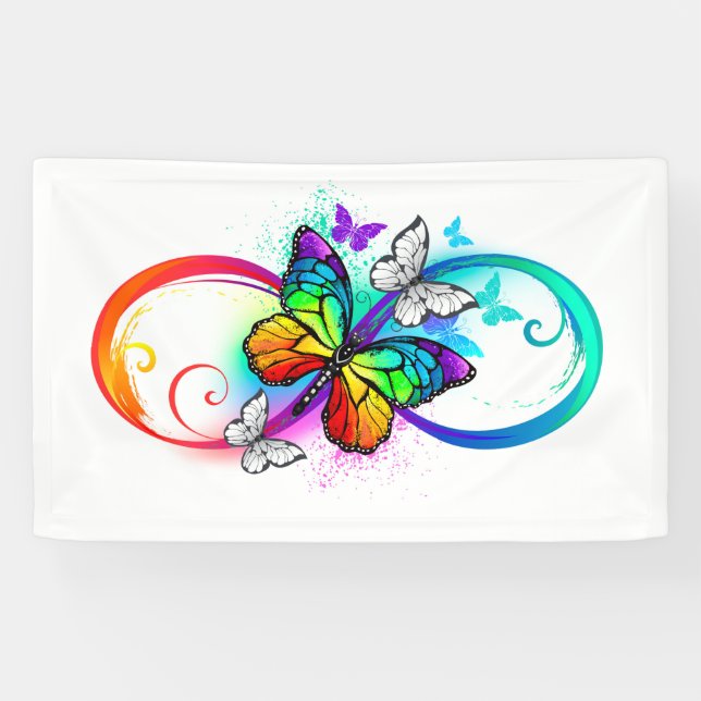 Helle Unendlichkeit mit Regenbogenschmetterling Banner (Horizontal)